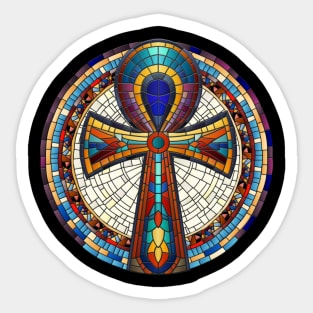 Egyptian Ankh Cross -Mosaic Art Sticker
